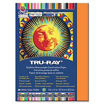 Pacon Tru-Ray Sulphite Construction Paper - 9 inch; x 12 inch; - 76 lb Basis Weight - 50 / Pack - Pumpkin