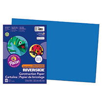 Riverside; Groundwood 100% Recycled Construction Paper, 12 inch; x 18 inch;, Blue, Pack Of 50