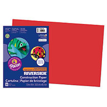 Riverside; Groundwood 100% Recycled Construction Paper, 12 inch; x 18 inch;, Holiday Red, Pack Of 50