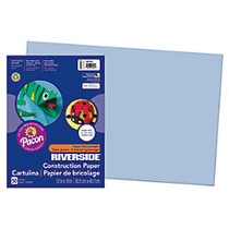 Riverside; Groundwood 100% Recycled Construction Paper, 12 inch; x 18 inch;, Light Blue, Pack Of 50