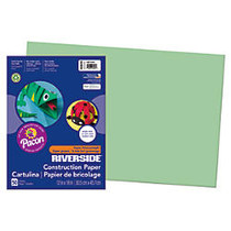 Riverside; Groundwood 100% Recycled Construction Paper, 12 inch; x 18 inch;, Light Green, Pack Of 50