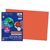 Riverside; Groundwood 100% Recycled Construction Paper, 12 inch; x 18 inch;, Orange, Pack Of 50