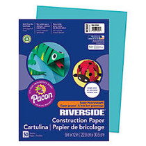 Riverside; Groundwood 100% Recycled Construction Paper, 9 inch; x 12 inch;, Blue Green, Pack Of 50