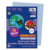 Riverside; Groundwood 100% Recycled Construction Paper, 9 inch; x 12 inch;, Light Blue, Pack Of 50