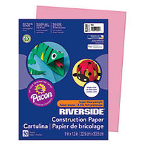 Riverside; Groundwood 100% Recycled Construction Paper, 9 inch; x 12 inch;, Pink, Pack Of 50