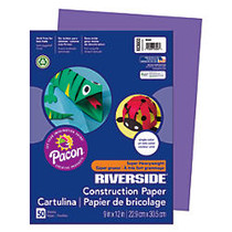 Riverside; Groundwood 100% Recycled Construction Paper, 9 inch; x 12 inch;, Violet, Pack Of 50