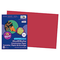 SunWorks; Construction Paper, 12 inch; x 18 inch;, Red, Pack Of 50