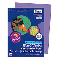 SunWorks; Construction Paper, 9 inch; x 12 inch;, Violet, Pack Of 50