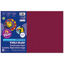 Tru-Ray; 50% Recycled Construction Paper, 12 inch; x 18 inch;, Burgundy, Pack Of 50