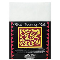 Black Ink Thai Mulberry Block Printing Paper, 9 inch; x 12 inch;, White, Bleached, Pack Of 25 Sheets
