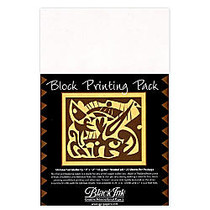 Black Ink Thai Mulberry Block Printing Paper, 9 inch; x 12 inch;, White, Unbleached, Pack Of 25 Sheets
