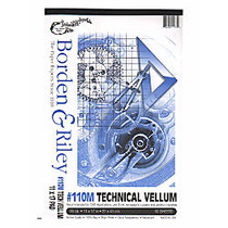 Borden & Riley #110M Technical Vellum, 11 inch; x 17 inch;, Bright White, Pad Of 50 Sheets