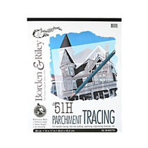 Borden & Riley No. 51H Parchment Tracing Paper, 14 inch; x 17 inch;, 16 lb, 50 Sheets Per Pad, Clear