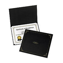 Oxford Certificate Holder - Letter - 8 1/2 inch; x 11 inch; Sheet Size - Linen - Black - 5 / Pack