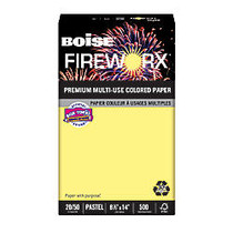 Boise Fireworx Multi-Use Color Paper, Legal Size Paper, 20 Lb, 30% Recycled, Crackling Canary, 500 Sheets