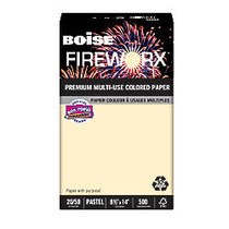 Boise Fireworx Multi-Use Color Paper, Legal Size Paper, 20 Lb, 30% Recycled, Flashing Ivory, 500 Sheets