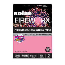 Boise Fireworx Multi-Use Color Paper, Letter Size Paper, 20 Lb, 30% Recycled, Cherry Charge, 500 Sheets