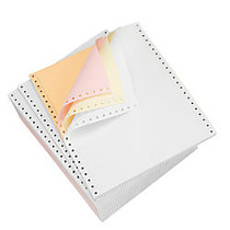 Enterprise Group Carbonless Continuous Forms, 4-Part, 9 1/2 inch; x 11 inch;, Canary/Goldenrod/Pink/White, Carton Of 900 Sheets