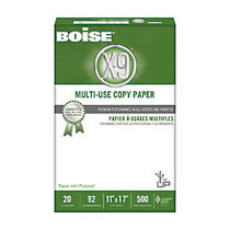 Boise; X-9; Multi-Use Copy Paper, Ledger Paper, 20 Lb, Bright White, 500 Sheets Per Ream, Case Of 5 Reams