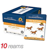 Hammermill; Fore Multipurpose Paper, Letter Size Paper, 20 Lb, White, 500 Sheets Per Ream, Case Of 10 Reams