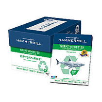 Hammermill; Great White; Copy Paper, Letter Size Paper, 20 Lb, 50% Recycled, 500 Sheets Per Ream, Case Of 10 Reams