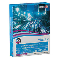 Xerox; Vitality&trade; Multipurpose Printer Paper, Letter Size Paper, 3 Hole Punch, 20 Lb, Ream Of 500 Sheets