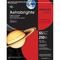 Astrobrights; 30% Recycled Cover Stock, 8 1/2 inch; x 11 inch;, 65 Lb, Re-Entry Red, Pack Of 250 Sheets