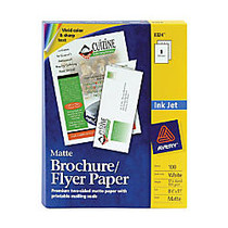 Avery; Inkjet Tri-Fold Matte Brochures, 8 1/2 inch; x 11 inch;, White, Pack Of 100