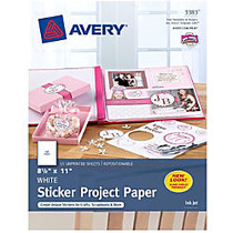 Avery Sticker Project Paper 03383, 8-1/2 inch; x 11 inch;, White, Pack of 15