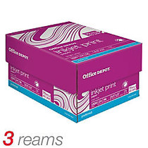 Office Wagon; Brand Inkjet Print Paper, 8 1/2 inch; x 11 inch;, 24 Lb, 30% Recycled, 500 Sheets Per Ream, Case Of 3 Reams