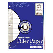 Norcom Reinforced Filler Paper, 8 inch; x 10 1/2 inch;, Wide-Ruled, Pack Of 110