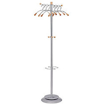 ALBA Umbrella-Shape Tree-Hook Stand, 68 1/2 inch;H x 18 7/8 inch;W x 15 inch;D, Chrome