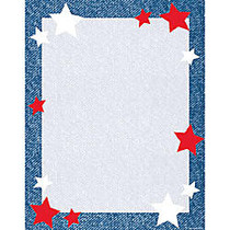 Gartner Studios; Design Paper, 8 1/2 inch; x 11 inch;, Star Blue Border, Pack Of 100