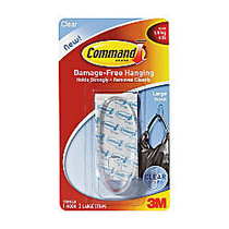 Command Large Clear Hanging Hooks - 4 lb (1.81 kg) Capacity - for Decoration - Plastic - Clear - 1 / Pack