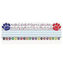 Teacher Created Resources Left/Right Alphabet Nameplates, 11 1/2 inch; x 3 1/2 inch;, Paw Prints Pack Of 36