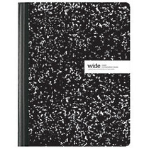 Office Wagon; Brand Schoolio Marble Composition Book, 9 3/4 inch; x 7 1/2 inch;, Wide Ruled, 80 Pages (40 Sheets), Black/White
