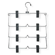 Honey-Can-Do 4-Tier Skirt/Pant Hangers, Chrome/Black, Pack Of 2