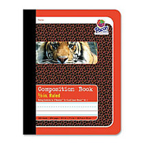 Pacon Composition Book - 100 Sheets - Printed 9.75 inch; x 7.50 inch; - White Paper - Black Cover - 1Each