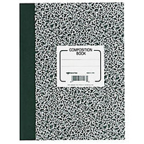 Rediform National College Ruled Composition Book - 80 Sheets - Printed - Sewn 8.38 inch; x 11 inch; - White Paper - Black Cover Marble - 1Each
