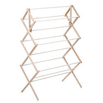 Honey-Can-Do Accordion-Style Wood Drying Rack, 41 inch;H x 14 inch;W x 29 inch;D, Natural/White