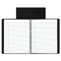 Blueline; EcoLogix&trade; 100% Recycled Wirebound Notebook, 7 1/8 inch; x 8 7/8 inch;, 1 Subject, College Ruled, 80 Sheets, Black