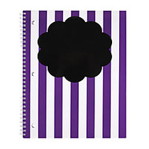 Divoga; Chalk Notebook, 8 1/2 inch; x 10 1/2 inch;, College Ruled, Purple Stripe Design, 80 Sheets