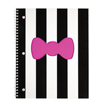 Divoga; Die-Cut Notebook, 8 1/2 inch; x 10 1/2 inch;, College Ruled, Bowtie Design, Black/Purple, 80 Sheets