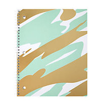 Divoga; Gold Struck Notebook, 8 1/2 inch; x 10 1/2 inch;, College Ruled, Mint and Gold Design, 80 Sheets