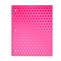 Divoga; Metallic Pop Notebook, 8 1/2 inch; x 10 1/2 inch;, College Ruled, Pink Foil Dot Design, 80 Sheets