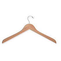 Honey-Can-Do Cedar Top Hangers, 9 inch;H x 1/2 inch;W x 17 1/2 inch;D, Natural, Set Of 5