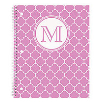 Divoga; Personalized Notebook, 8 1/2 inch; x 10 1/2 inch;, College Ruled, Purple Tile Design, Purple, 80 Sheets