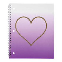 Divoga; Spiral Notebook, Hearts Collection, 8 1/2 inch; x 10 1/2 inch;, 1 Subject, College Ruled, 160 Pages (80 Sheets), Purple Ombr&eacute;