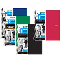 Five Star; 50% Recycled Notebook, 8 1/2 inch; x 11 inch;, 5 Subjects, College Ruled, 200 Sheets