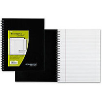 Mead Cambridge Limited Business Notebook - 96 Sheets - Printed - Double Wire Spiral - 20 lb Basis Weight - Letter 8.50 inch; x 11 inch; - White Paper - Black Cover - Linen Cover - 1Each